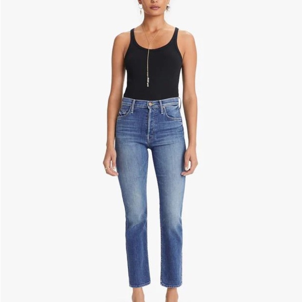 MOTHER high rise tomcat straight leg jeans in wild game 25
